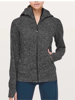 lululemon athletica Black and White Patterned Full-Zip Hoodie